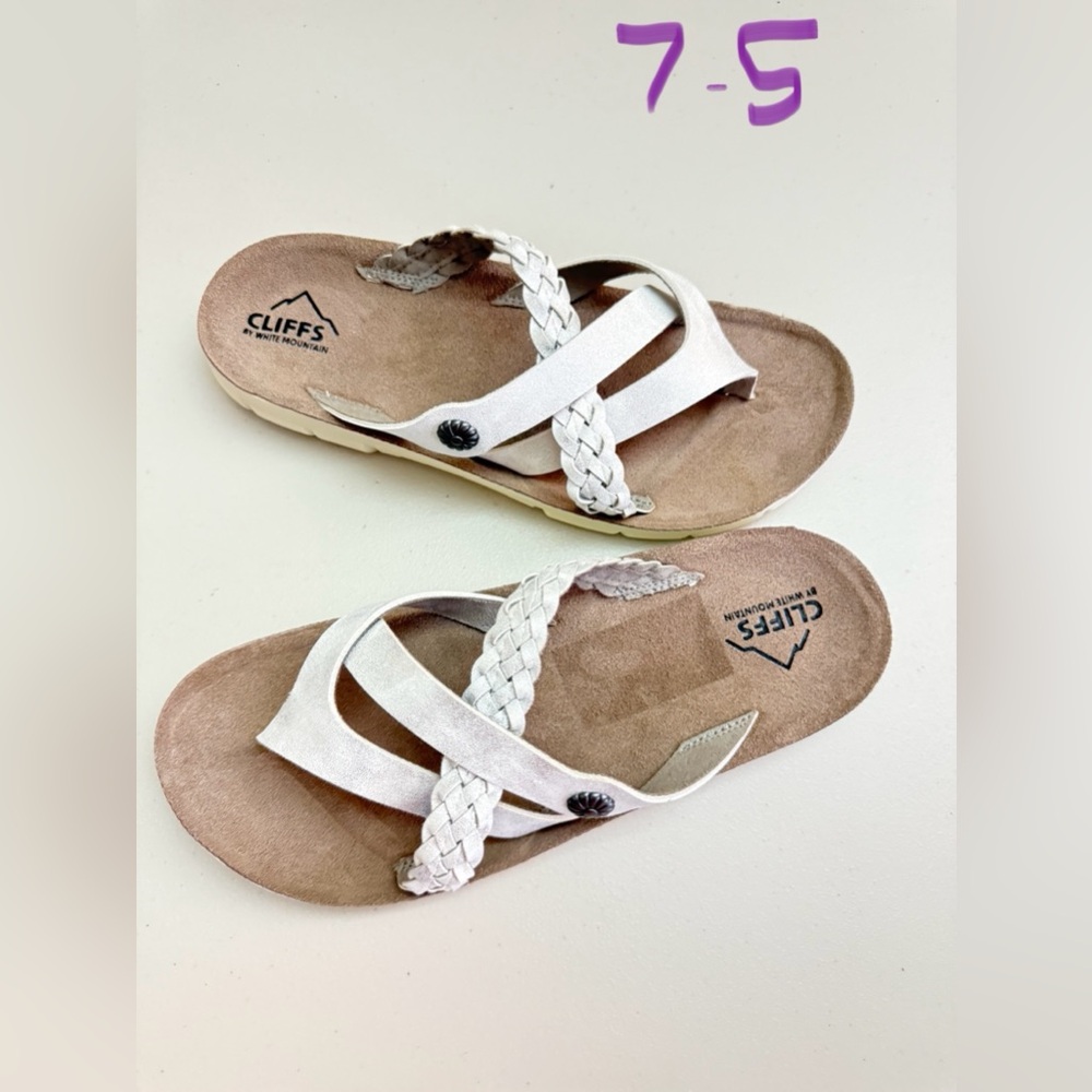 Cliffs by WHITE MOUNTAIN White and Tan Sandals